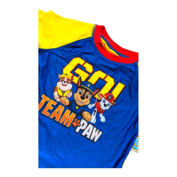 Nickelodeon Paw Patrol 3T "Go Team Paw" Blue/Yellow Rash Gaurd - Picture 2 of 6